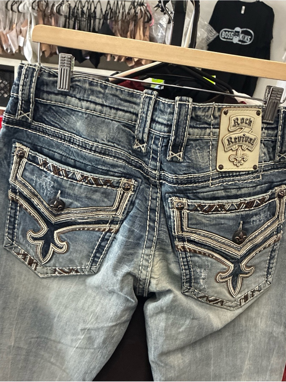 Men’s Rock Revival Distressed Jeans 👖 Pre Owned Used Sz 34 Streetwear - Picture 12 of 15